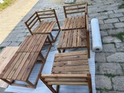 Zestaw mebli ogrodowych 6-częściowy jasne drewno, poduszki