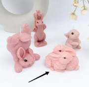 KRÓLIKI Wielkanocna forma silikonowa 6*10.2*7.8 do Odlewów Świec Mydła 