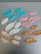 Piórka cukrowe dekoracja na tort chrzest komunia