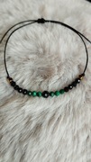 Bransoletka malachit czarny turmalin