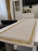 Bieżnik Glamour beżowozłoty 