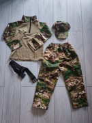 Zestaw chłopiec kamuflaż wojsko żołnierz 140 spodnie bal przebierańców