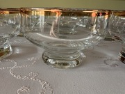 Pucharki Deserowe Lata 50 ze Złotą Obramówką 100ml Salaterki Miseczki 9 szt