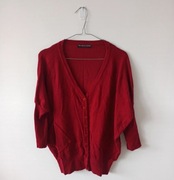 The Trend House Elegance Bordowy czerwony Kardigan sweter z Guzikami 