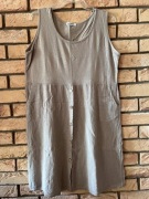 Unisono szara tunika sukienka 40 L z guziczkami muślinowa