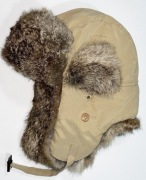 czapka zimowa "uszatka" prawdziwe królicze futerko rozm. 55