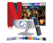 Projektor multimedialny 4k ze stojakiem Netflix Prime video YouTube 