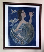 Ogromny, olejny obraz - „Cykl życia” Paryż 1961r