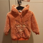Ocieplana bluza dla dziewczynki z uszami misia, rozmiar 86/92