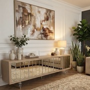 RTV komoda lustrzana drewniana dąb kolor sonoma