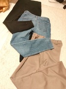 pakiet 3 pary spodni 38 S błękitne czarne beżowe