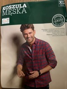 Koszula męska, bawełna 100% w czerwoną kratę 