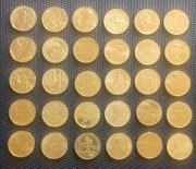 Zestaw 2 zlotówek okolicznościowych 30 sztuk, każda inna, mix 