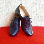 Clarks czółenka sukienka płaszcz vintage retro oksfordki skóra