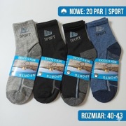 Zestaw 20 PAR Skarpet Męskich SPORT Bawełna 40-43 NOWE
