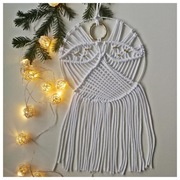 Zawieszka, makramowy anioł, ozdoba świateczna