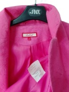 Jackpot letni lniany naturalny żakiet marynarka L 40 XL 42 len róż fuksja