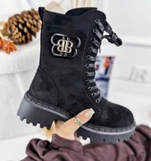 Buty workery z ozdobna klamra