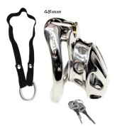 Stalowy pas cnoty klatka na penisa + pasek podtrzymujący 