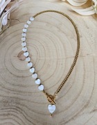 Naszyjnik Choker z Kamieni Naturalnych Masa Perłowa Hematyty