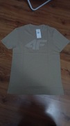 Nowy! Oryginalny T-shirt 4F khaki M z dużym logo