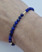 Bransoletka z Lapis Lazuli i Złotym Hematytem Naturalne Kamienie regulowana