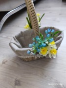 Koszyk wielkanocny tworzywo sztuczne imitujące wiklinę 