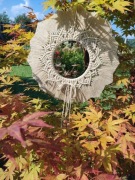 Mandala w stylu Boho z lusterkiem w kolorze cappuccino