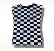 damski t-shirt w szachownicę