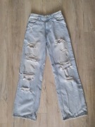 BERSHKA spodnie jeansy jeansowe młodzieżowe damskie dziewczęce r. 34