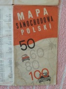 Stara Mapa Polski PRL 1971 Samochodowa mapa drogowa Vintage