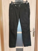 Damskie Czarne spodnie biodrówki, prosta nogawka rozmiar 42