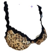 Markowy elegancki biustonosz miękki panterka usztywniany fiszbinami r 75B 