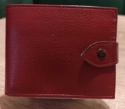 Portfel czerwony/bordowy skórzany unisex PRL