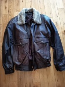 Krótka vintage skórzana męska 20 letnia w stylu pilotki