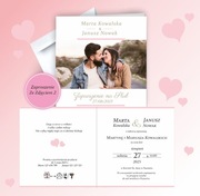 Zaproszenia na Ślub Ślubne ze Zdjęciem papier Foto