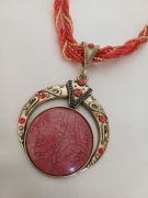 Czerwony Naszyjnik -  Pleciony