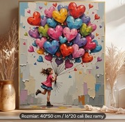 Zestaw do Malowania Cyfrowego „Mała Dziewczynka z Kolorowymi Balonami 