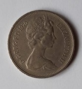 MONETA PIĘĆ 5 PENSÓW 1970 KRÓLOWA ELŻBIETA II 