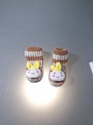 Skarpetki Wełniane Kapcie dla Niemowlaka z Pomponami 12.5 cm