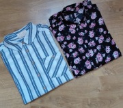  dwie Koszule damskie Lniana i z wiskozy roz.UK8  EUR S/36