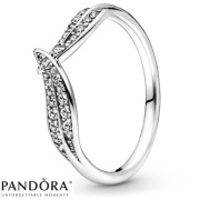 Pandora Lśniący pierścionek z listkami S925 PL-18