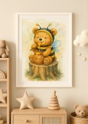 Plakat Miś Jako Pszczółka do Pokoju Dziecka A3 - Wysoka Jakość