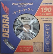 Piła tarczowa widiowa 190/30 40 zębów 