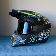 Kask rowerowy / motocross / cross L 59-60 cm + gogle | gotowy do jazdy