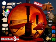 SAUNA Ogrodowa 300cm + PRZEDSIONEK + OKNO 100% + GRATIS Beczka 500L