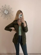 Parka zielona khaki Wow XXS 32 z kapturem 