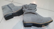 Buty damskie botki szare skóra r. 38