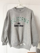 Zara bluza szara California nadruk S