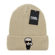 Czapka zimowa beanie Karl Lagerfeld Beżowa